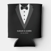 Black Modern Script Personalized Groomsmen can Coo Blikjeskoeler (Voorkant)