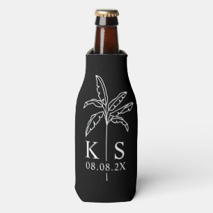 Black Modern Script Specialized Groomsmen Bottle Flesjeskoeler