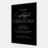 Black Modern Script Unplugged Ceremony Acryl Bord (Hoek)