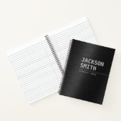 Black Modern Simple Personal Name Professional Notitieboek (Binnen)