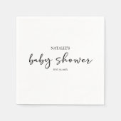 Black Modern Simple Script Baby Shower Servet (Voorkant)