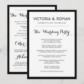 Black Modern Simple Wedding Programs Programma (Voorkant / Achterkant)