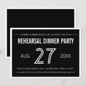 Black Modern Simple Wedding Rehearsal Dinner Kaart (Voorkant / Achterkant)