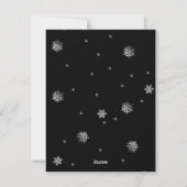 Black Modern Snowflakes Flat Holiday Carte photo (Dos)