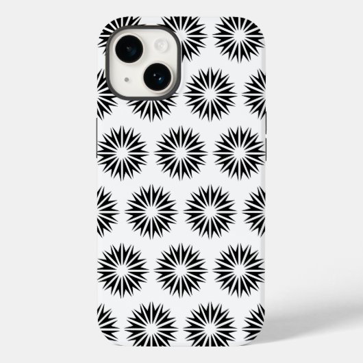 Black Modern Sunbursts Case-Mate iPhone Case (Achterkant)