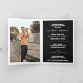 Black Modern Textured Photo Afstuderen (Binnen)
