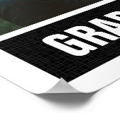 Black Modern Textured Photo Afstuderen Poster (Hoek)