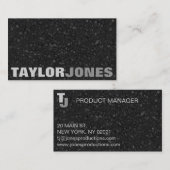 Black Modern Textured Visitekaartje (Voorkant / Achterkant)