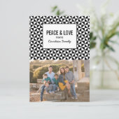 Black Modern Triangles Carte photo de vacances (Debout devant)