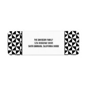 Black Modern Triangles Étiquettes de adresse de va (Devant)