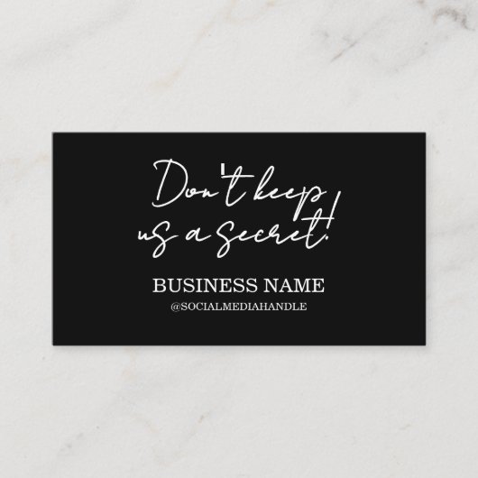 Black Modern Verwijs een vriend Visitekaartje (Voorkant)