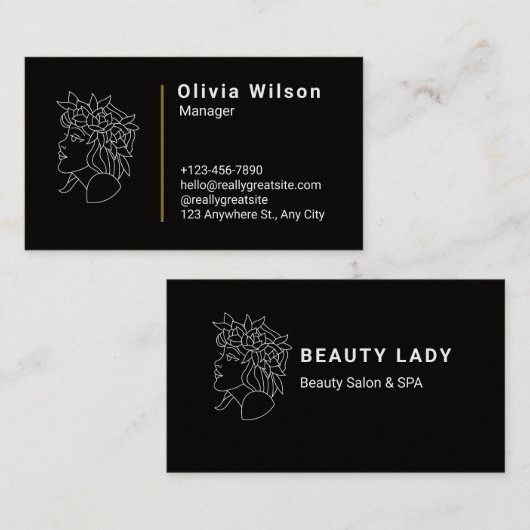 Black Modern Visitekaartje (Voorkant / Achterkant)