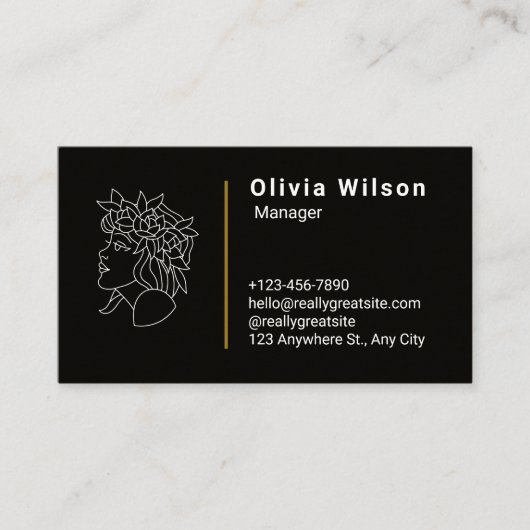 Black Modern Visitekaartje (Voorkant)