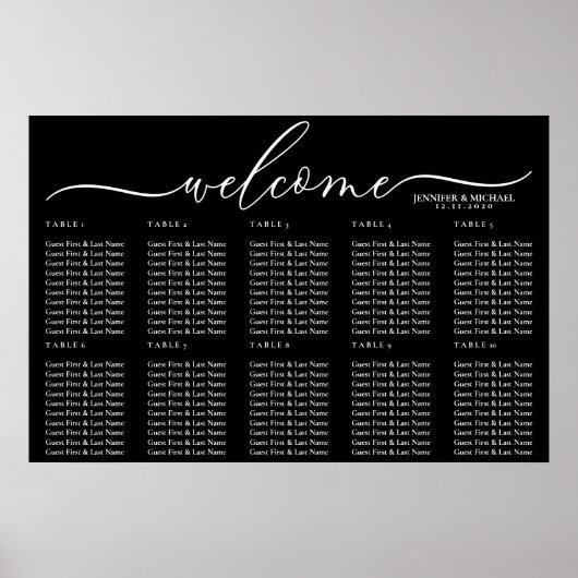 Black Modern Welcome Seat Poster (Voorkant)
