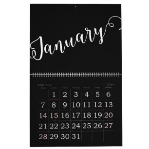 Black   Moderne, minimalistische agenda Kalender