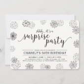 Black | Moderne onderneming Floral 50e verjaardag Kaart (Voorkant)