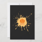 Black | Moderne Pompoen Faux Opal Halloween schede Kaart (Achterkant)