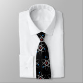 Black Molecule Atom Pattern Teacher Science Stropdas (Gebonden)