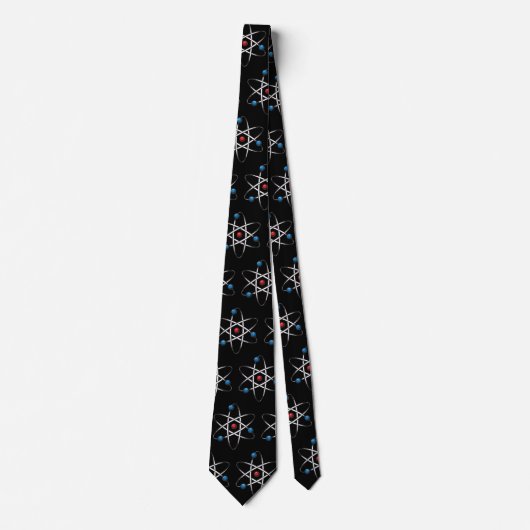 Black Molecule Atom Pattern Teacher Science Stropdas (Voorkant)