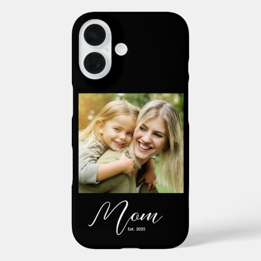 Black Mom Established Script Photo Case-Mate iPhone Case (Achterkant)