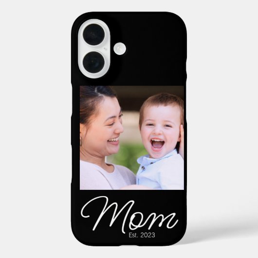 Black Mom Established Script Photo Case-Mate iPhone Case (Achterkant)