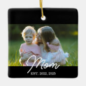 Black Mom Established Script Photo Keramisch Ornament (Voorkant)