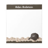 Black Monogram Baseball Hat Notitieblok (Voorkant)