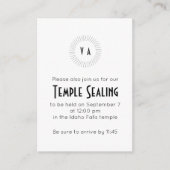 Black Monogram Circle Temple Sealing Invitation (Devant)
