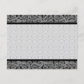 Black Monogram Damask Gift Registry Wedding Informatiekaartje (Achterkant)