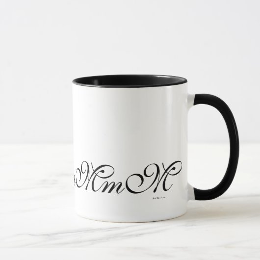 Black Monogram Initiaal M Pattern Coffee Mok (Rechts)