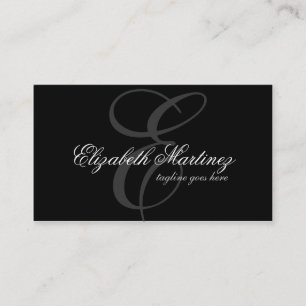 Black Monogram Letter Chic Elegant Visitekaartje