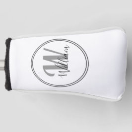 Black Monogram Minimalist Modern  Golfheadcover