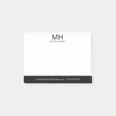 Black Monogrammed Mannen Post-it® Notes (Voorkant)