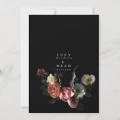 Black Moody bruiloft uitnodigen | Dramatische bloe Kaart (Achterkant)
