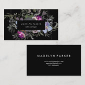 Black Moody Floral Visitekaartje (Voorkant / Achterkant)