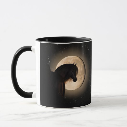 Black Moon Horse 2-sided Mug (Gauche)