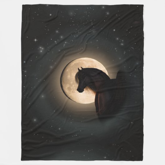 Black Moon Shine Horse Blanket Fleece Deken (Voorkant)