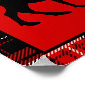 Black Moose, Red Pset Poster (Hoek)