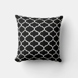 Black Moroccan Quatrefoil Kussen