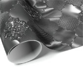 Black Moroccan Quatrefoil Pattern Cadeaupapier (Rol Hoek)