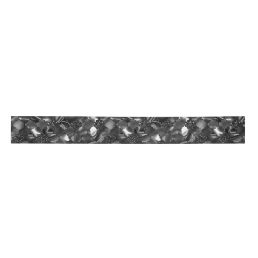 Black Moroccan Quatrefoil Pattern Lint (Voorkant)