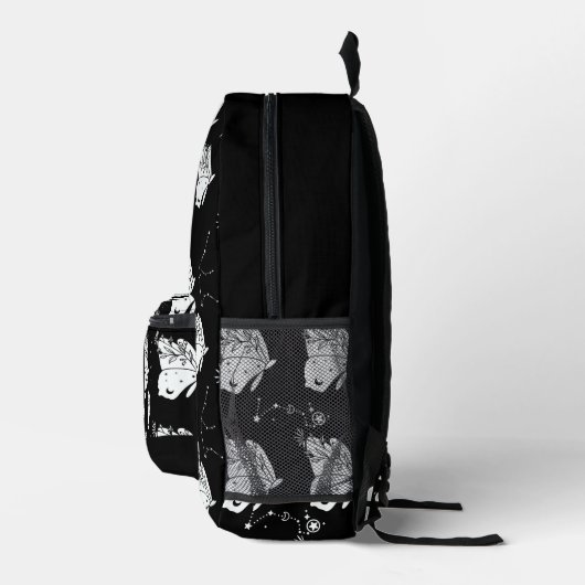 Black Moth Butterfly Pattern Printed Backpack Bedrukte Rugzak (Rechts)