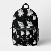Black Moth Butterfly Pattern Printed Backpack Bedrukte Rugzak (Voorkant)