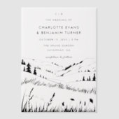 Black Mountain Landscape Wedding Vellum Uitnodigingen (Voorkant)