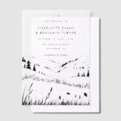 Black Mountain Landscape Wedding Vellum Uitnodigingen (Offset)