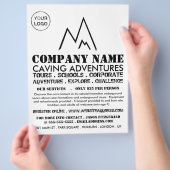 Black Mountain Logo, Caving Adventure Adverteren Flyer (Hand)