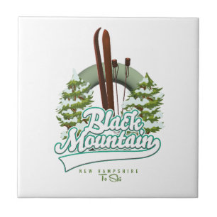 Black Mountain New Hampshire Ski logo. Houten wand Tegeltje