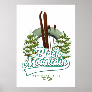 Black Mountain New Hampshire Ski logo. Poster
