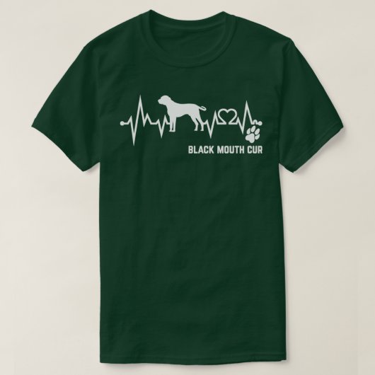 Black Mouth Cur Dog Heartbeat T-shirt (Design voorkant)