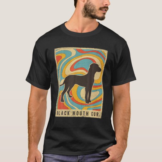Black Mouth Cur Dog Retro T-shirt (Voorkant)